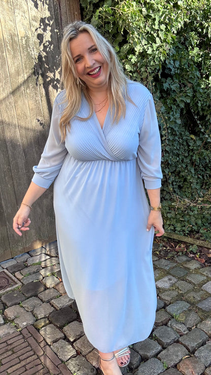 Plissé dress - Blauw