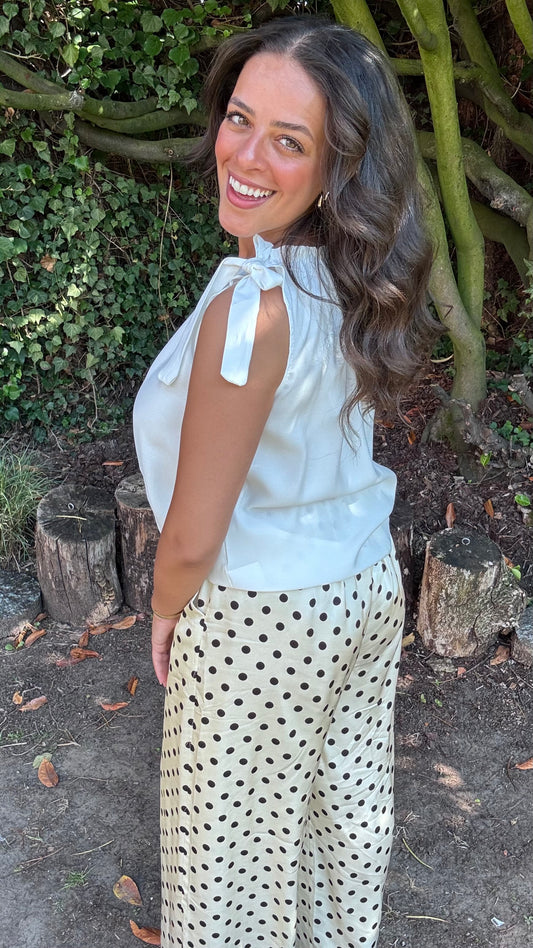 Shoulder bow top - Wit