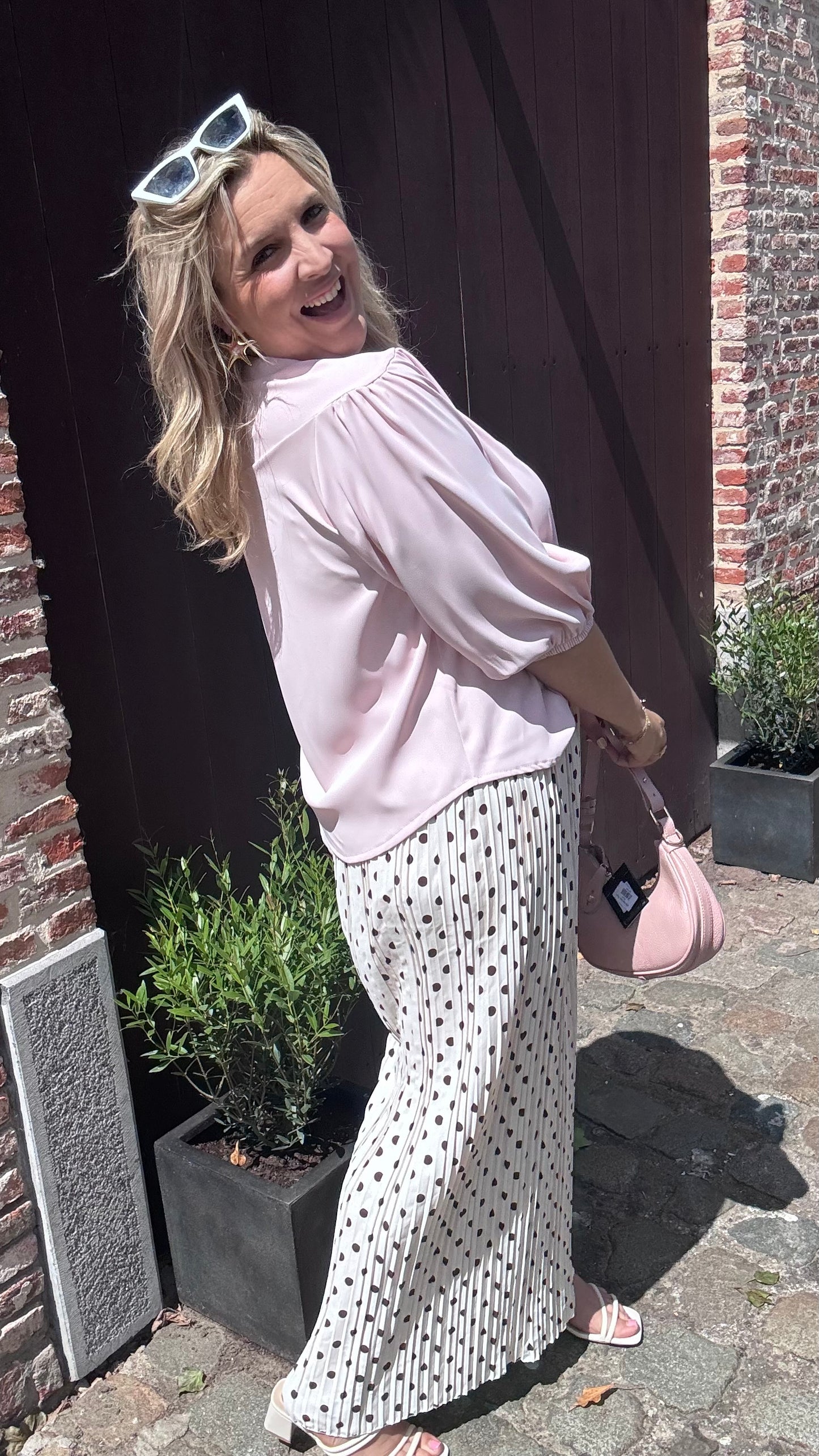 Polkadot Plissé broek