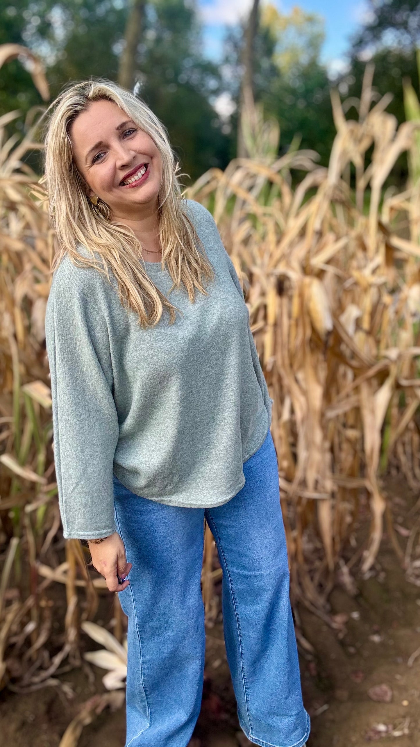 Basic trui - Eucalyptus