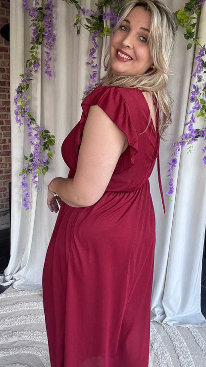 Lush dress wijnrood