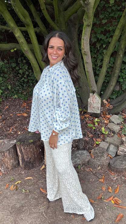Dots tetra blouse - Blauw