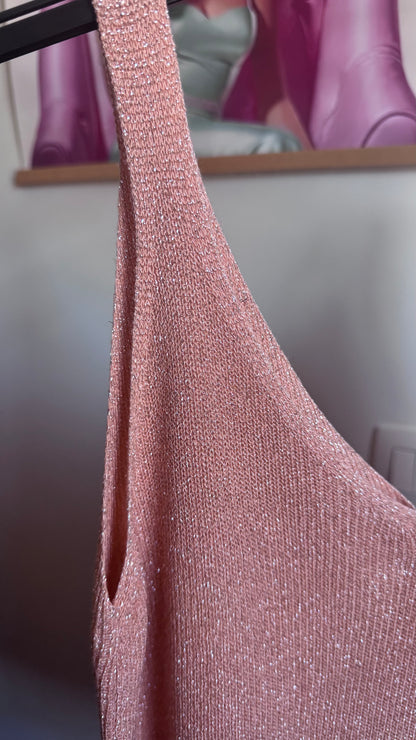 Fine knit Lurex top - Peach