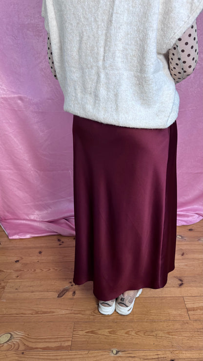 Silky muse rok - Wijnrood