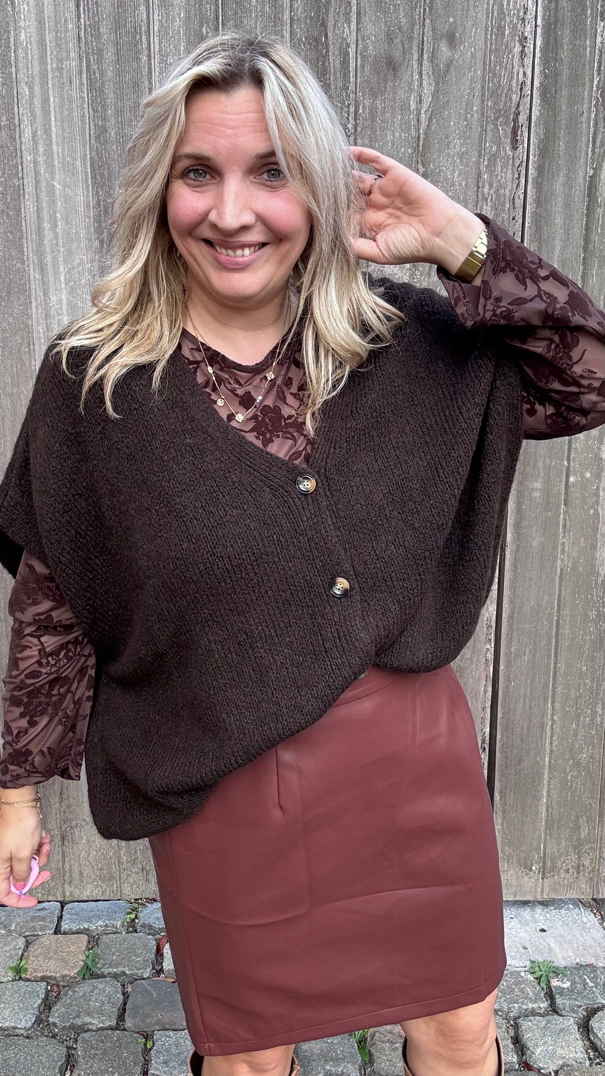 Elora cardigan - Bruin