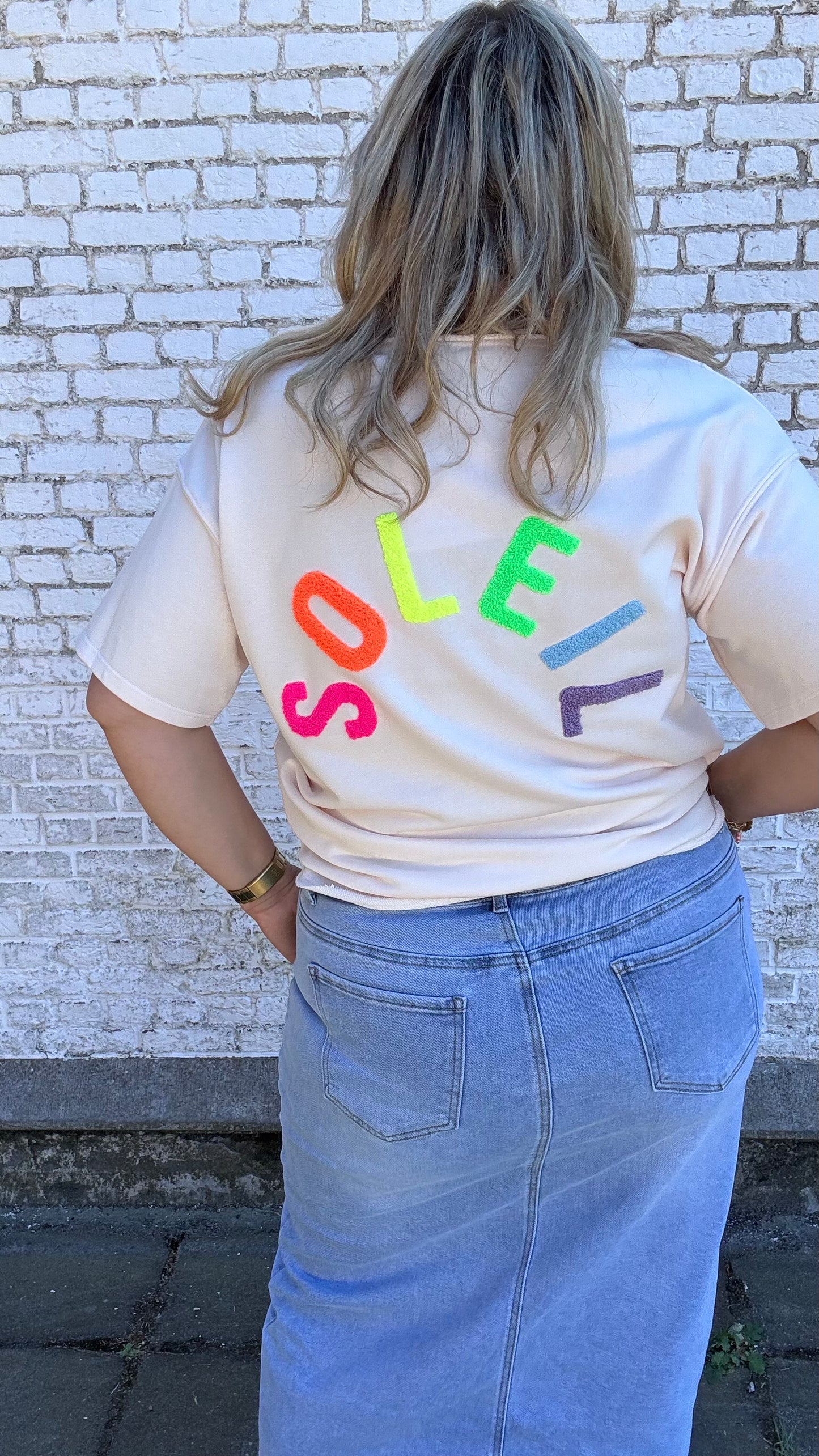 Soleil shirt multicolor - Crème