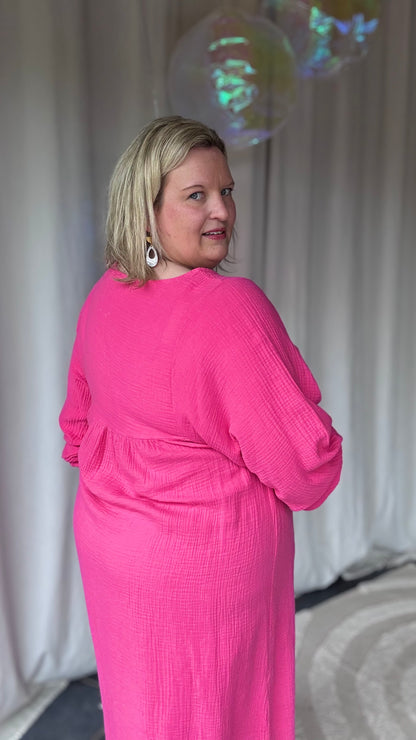 Sunset tetra dress roze