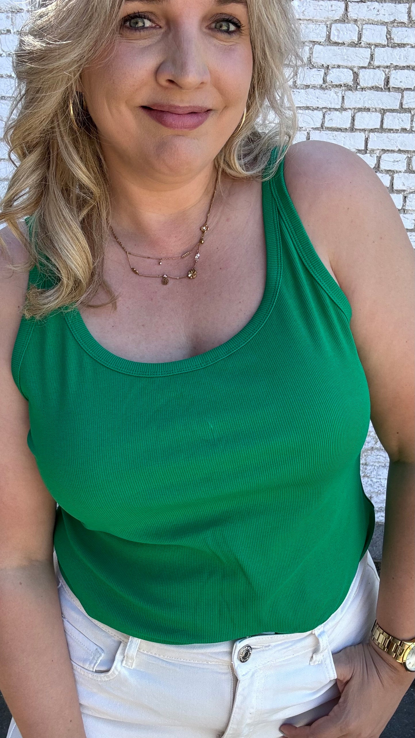 Ribbed top - Groen