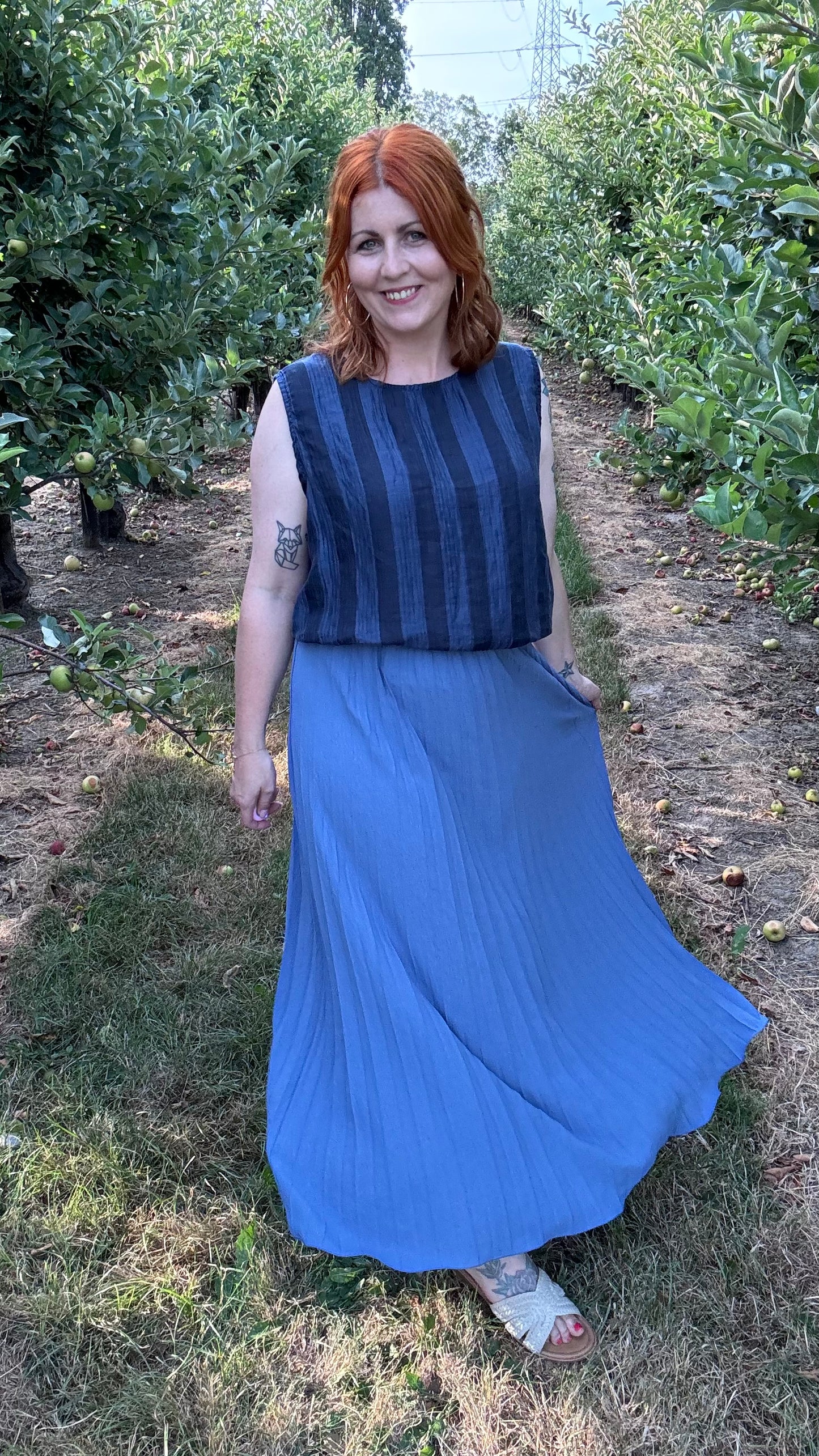 Josephine plissé rok - Blauw