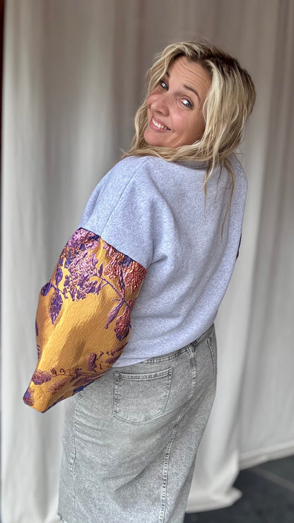 Shimmer sweater - grijs/goud