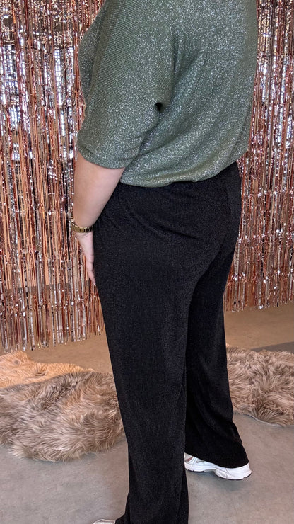 Sparkle lurex broek - Zwart