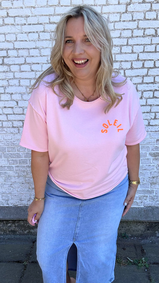 Soleil shirt leopard - Roze