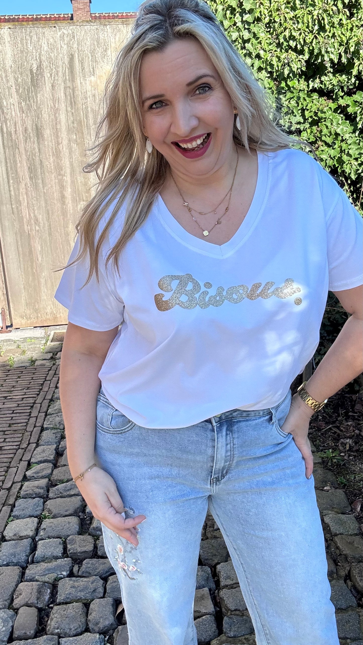 Bisous shirt - Wit
