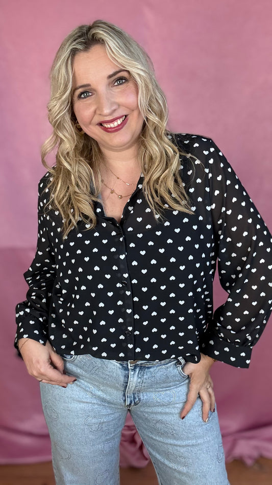 Love blouse - zwart