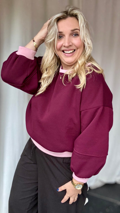 Leyla sweater - Burgundy/blush