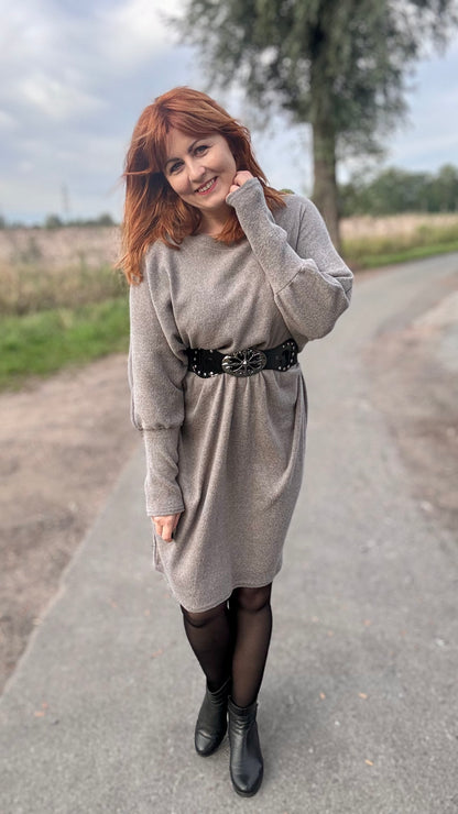 Lounge luxe jurk - Taupe