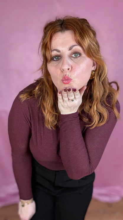 Bordeaux cashmere top