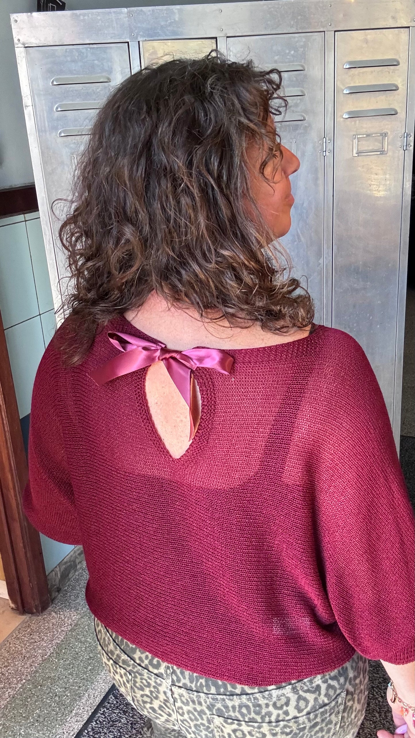 Bow touch trui - Burgundy
