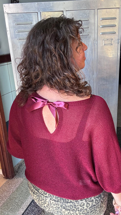 Bow touch trui - Burgundy