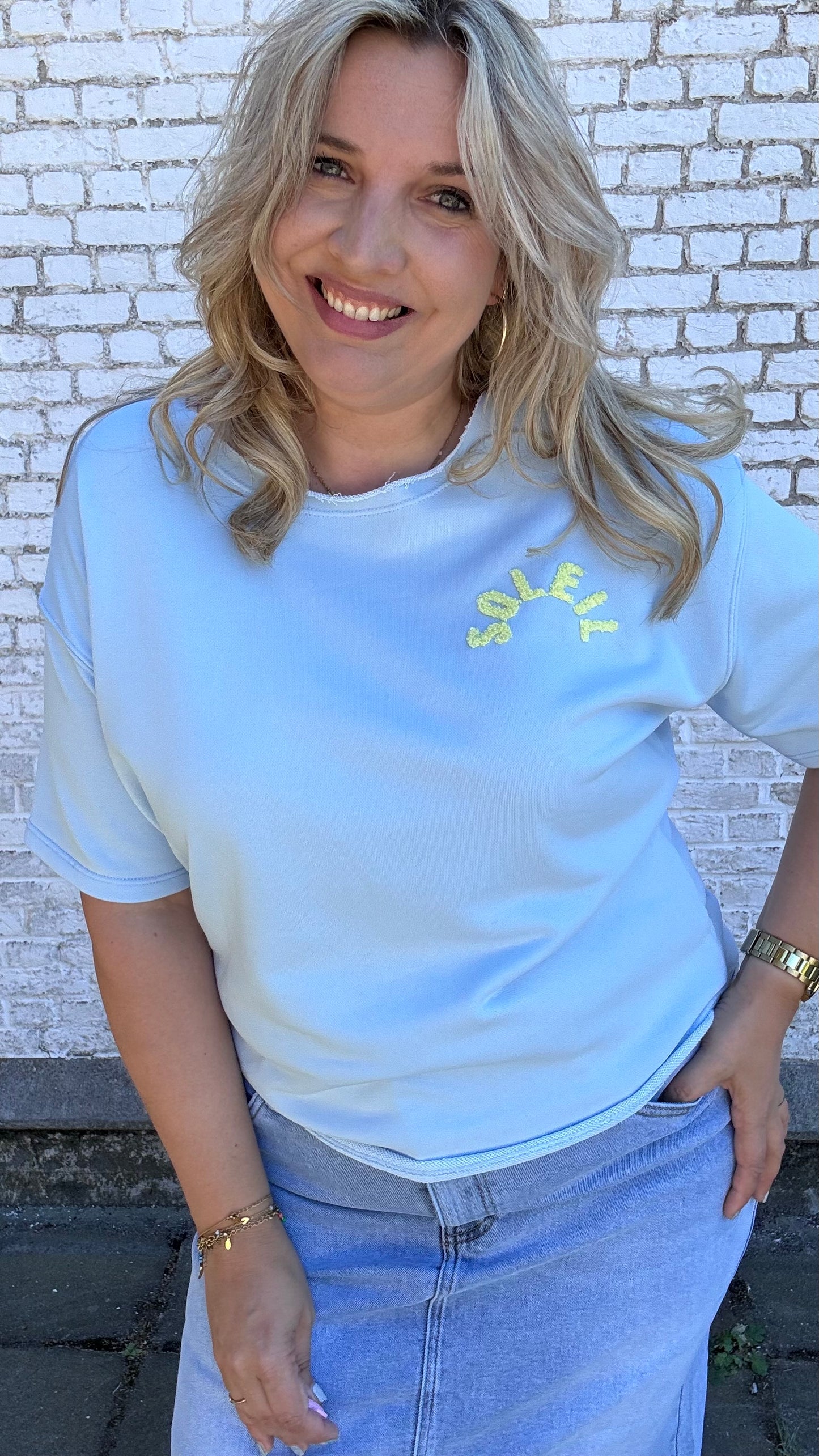 Soleil shirt multicolor - Blauw