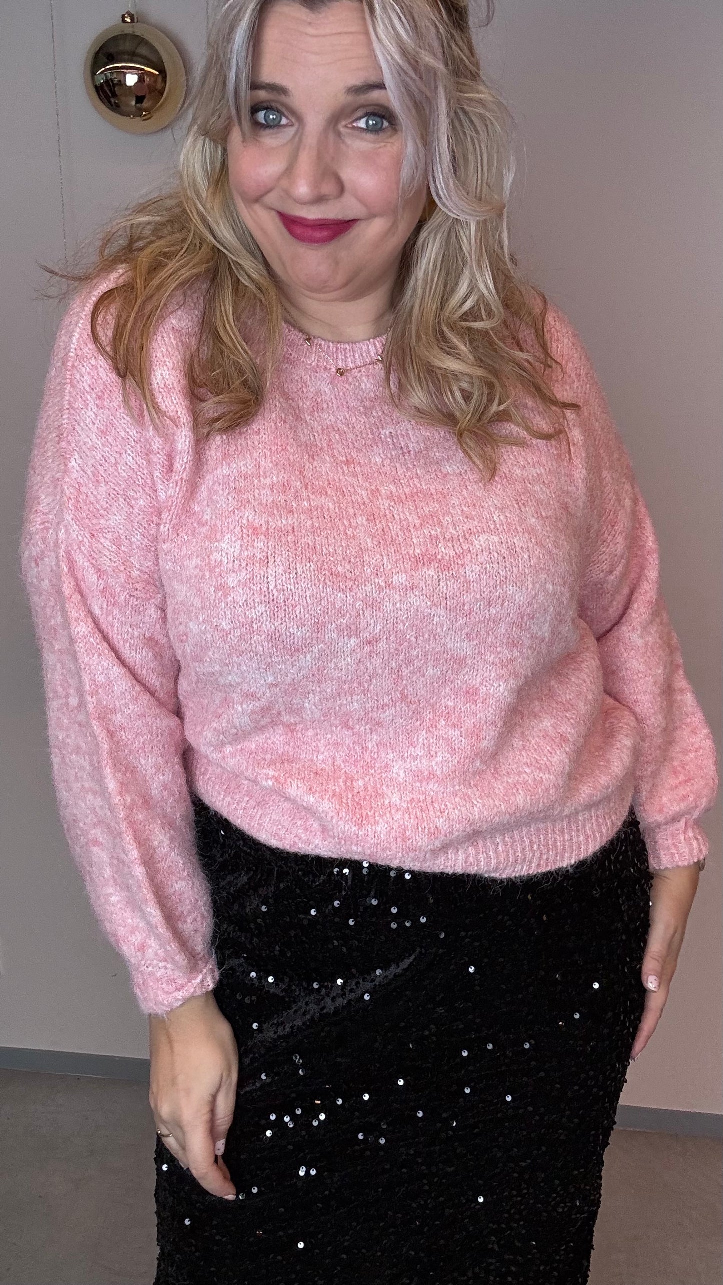 Winterglam trui - Roze