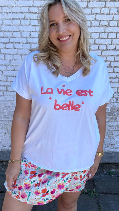 Shirt La vie est belle - Koraal