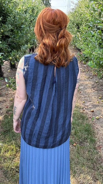 Gestreepte top - Blauw
