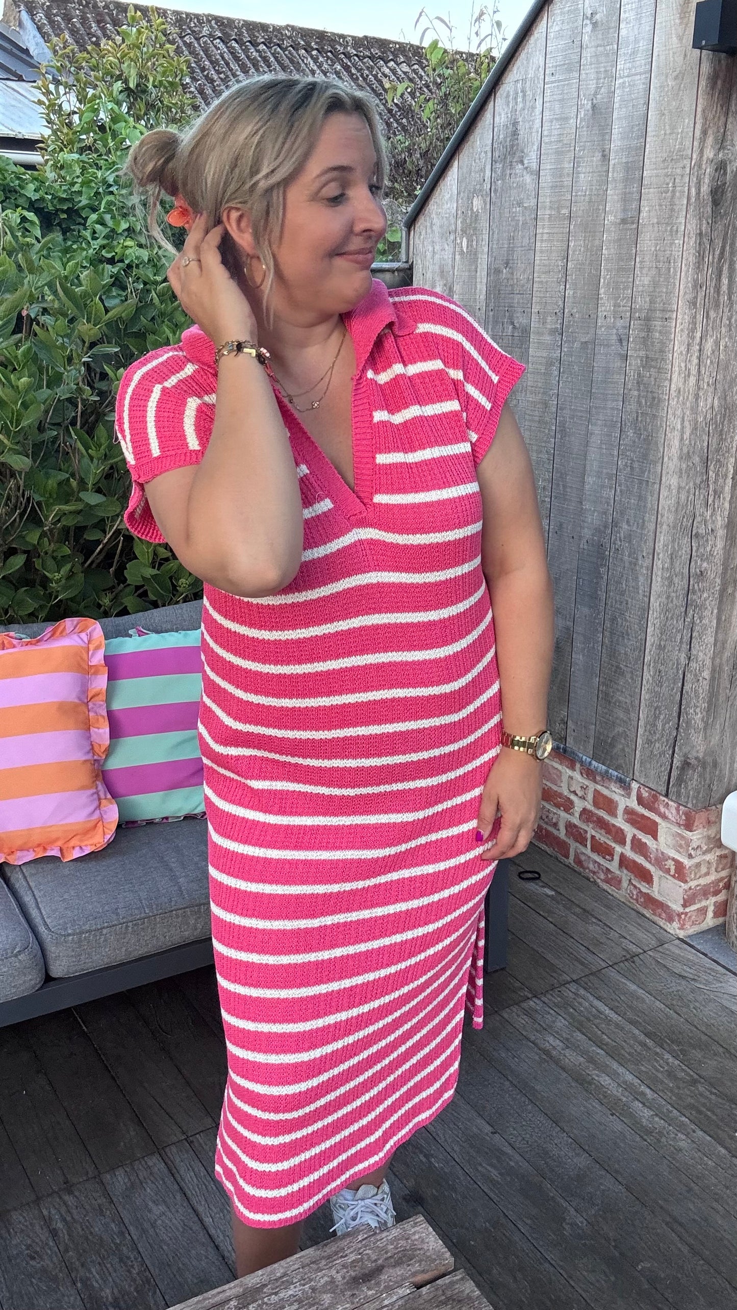 Crochet dress - Roze