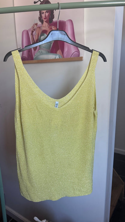 Fine knit Lurex top - Geel