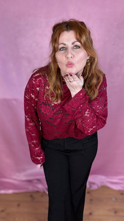 Fleur lace blouse - Bordeaux