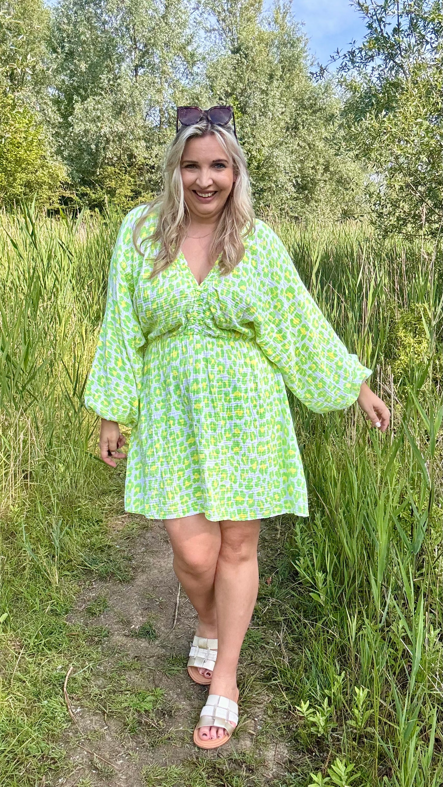 Pastel jungle shorty dress