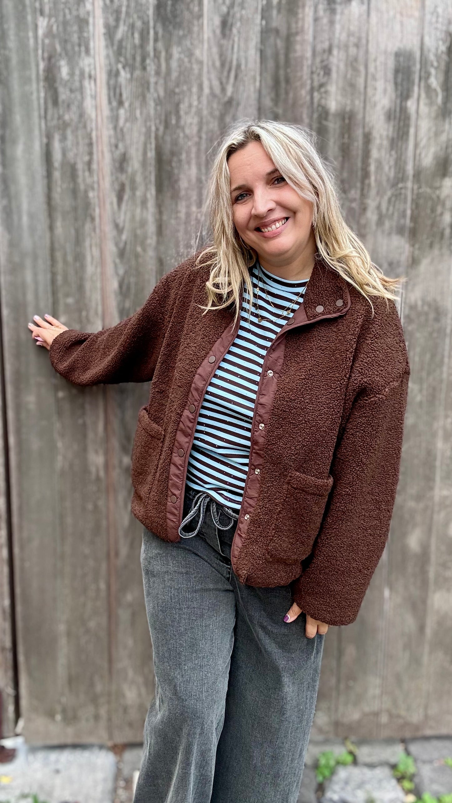 Reversible Teddy Jacket - Choco