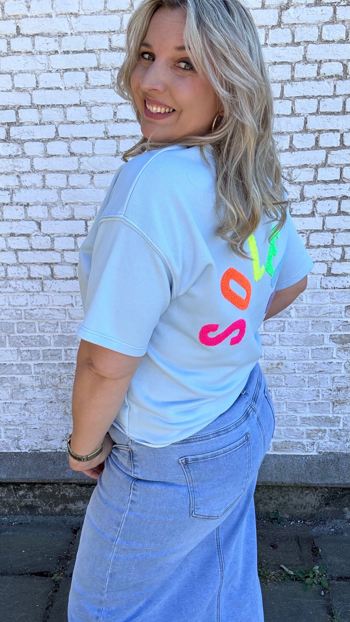 Soleil shirt multicolor - Blauw
