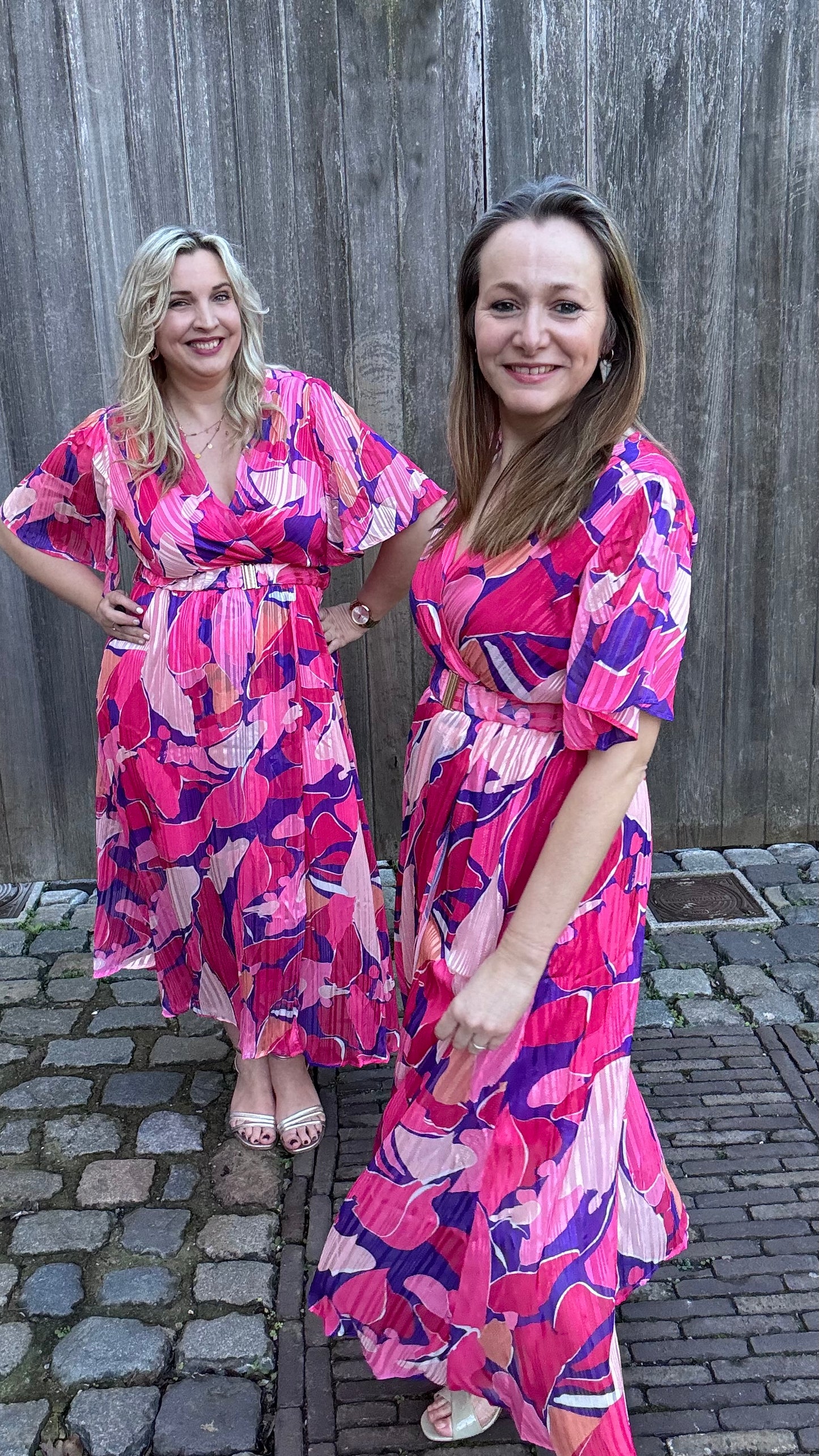 Pink blossom jurk