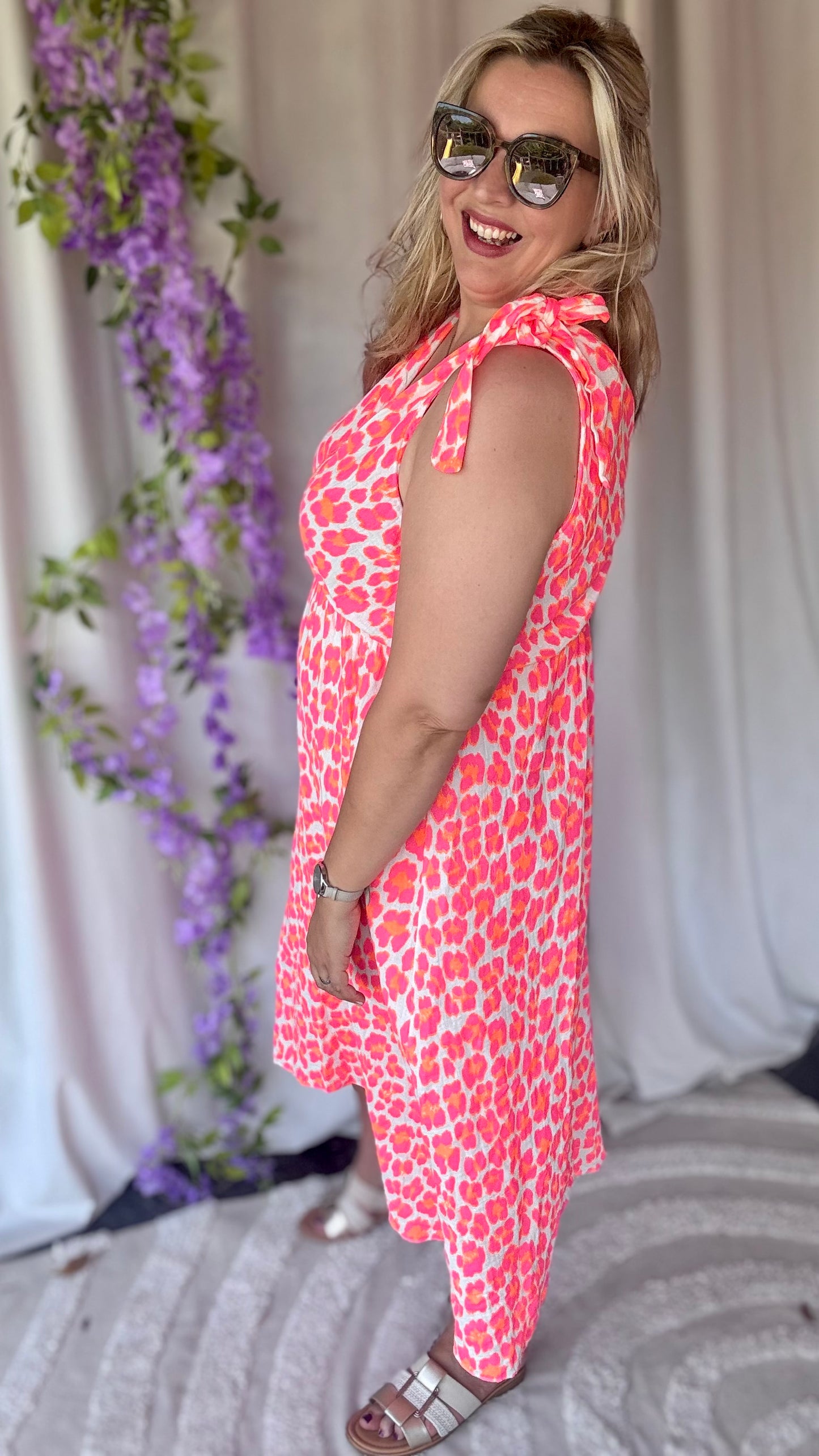 Neon jungle long dress