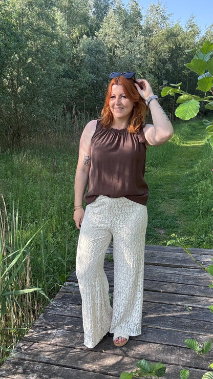 Shoulder bow top - Chocolat