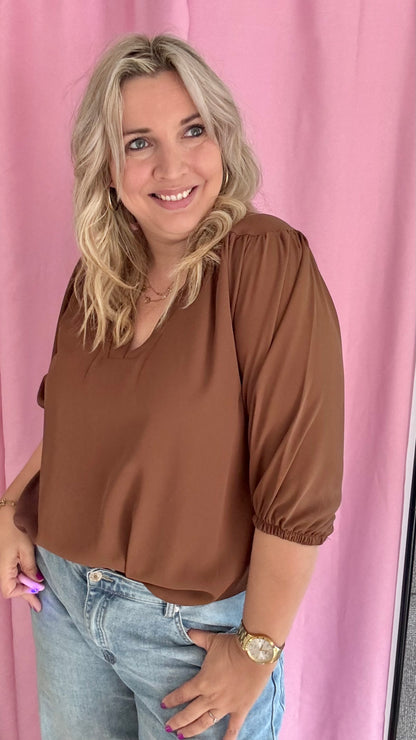 Mezza blouse - chocolat