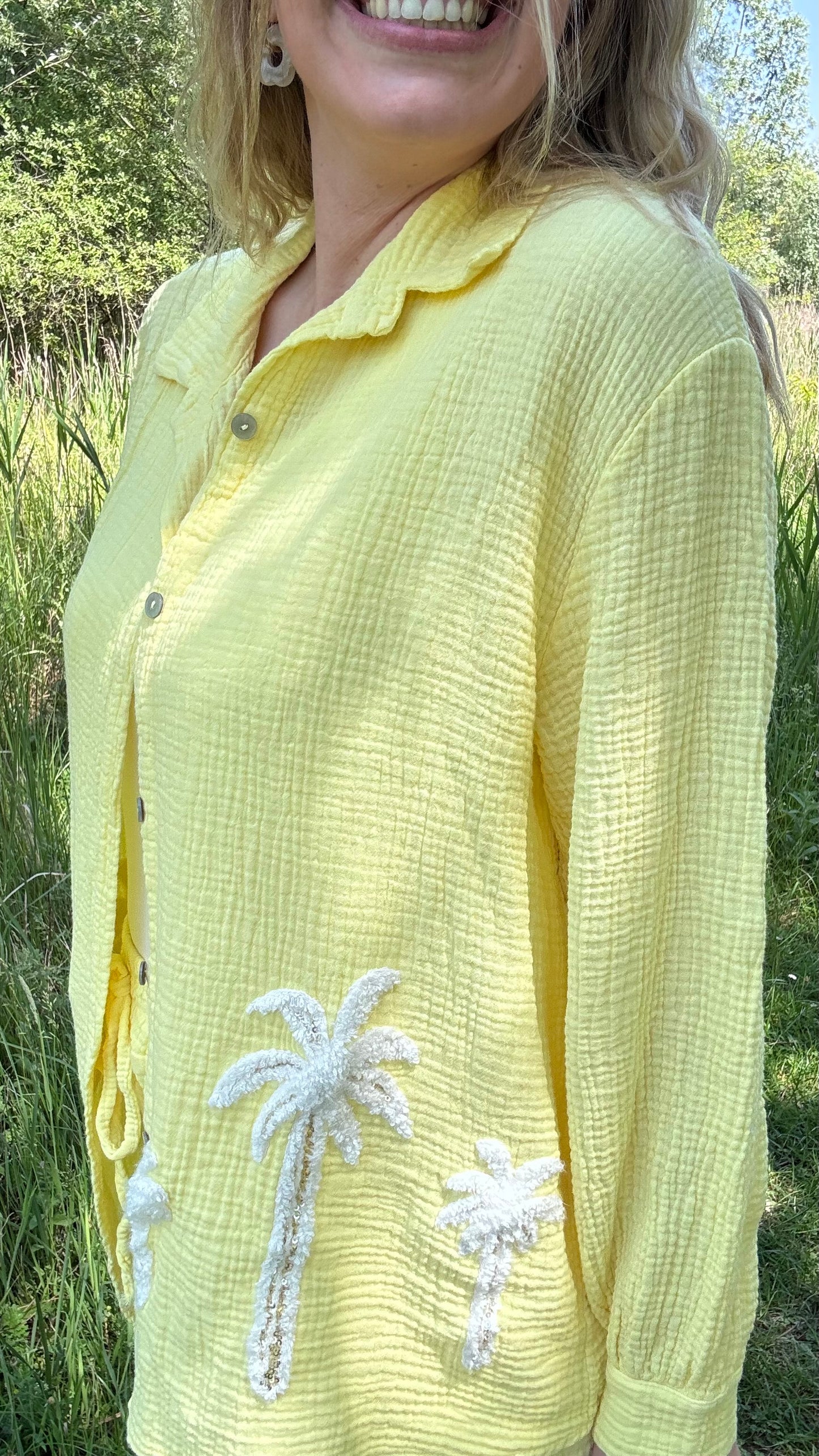 Palm breeze blouse - Geel