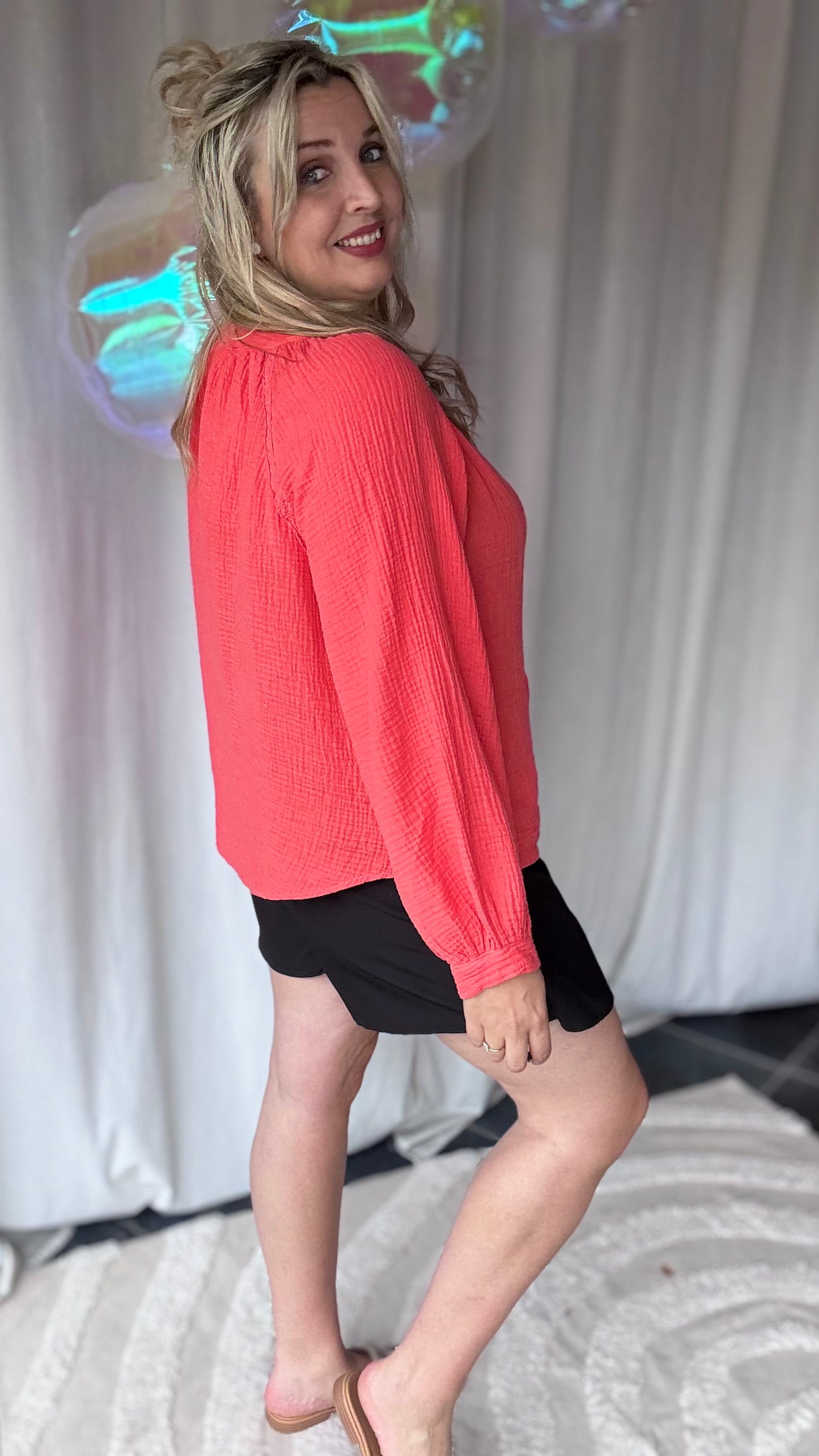 Sofia tetra blouse koraal