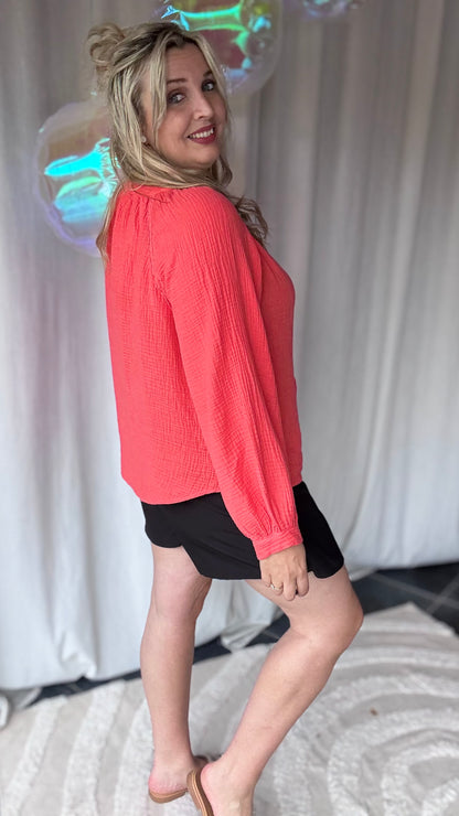 Sofia tetra blouse koraal