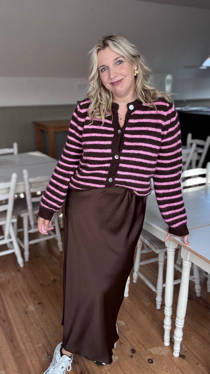 Candy crush cardigan - Brown/pink