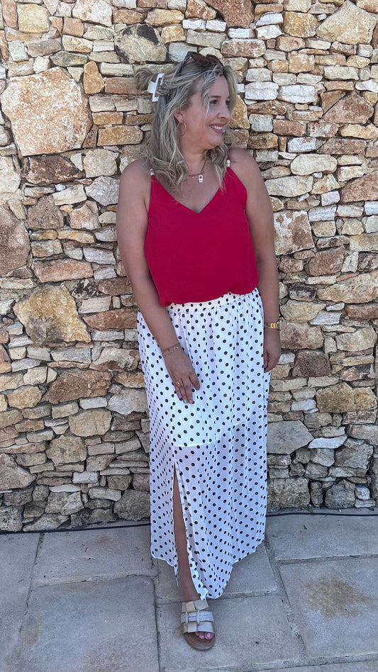 Polkadot rok - Wit