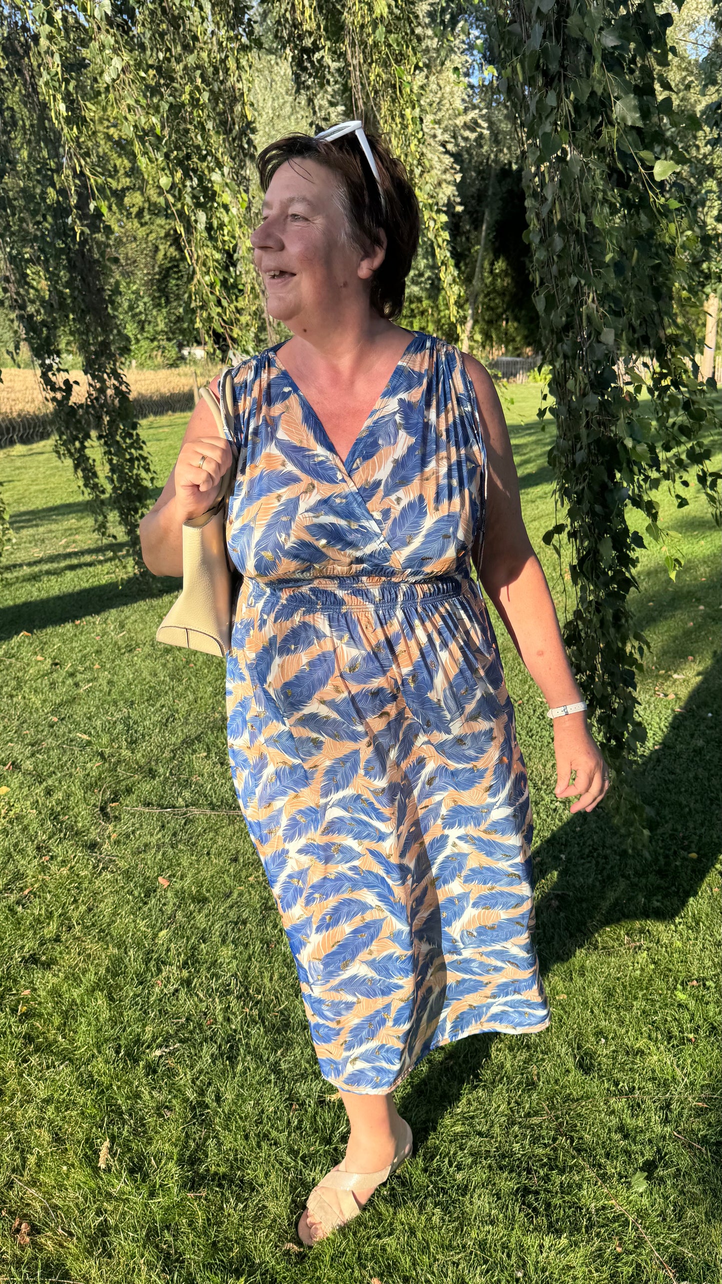 Every Woman Dress - Golden feather (blauw)