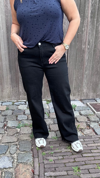 Black rebel wide leg jeans