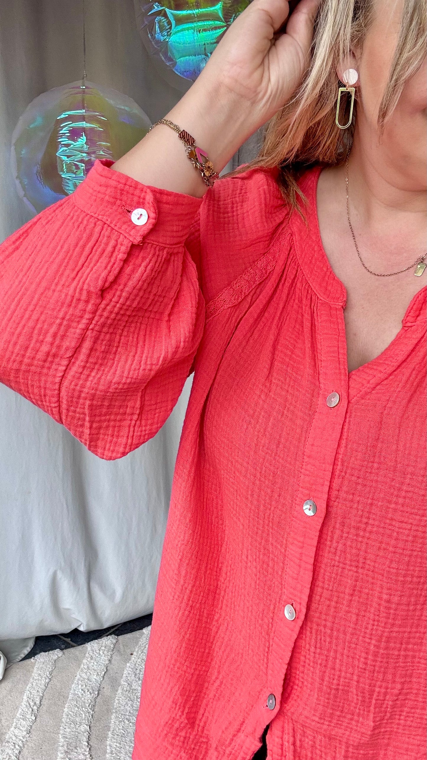 Sofia tetra blouse koraal