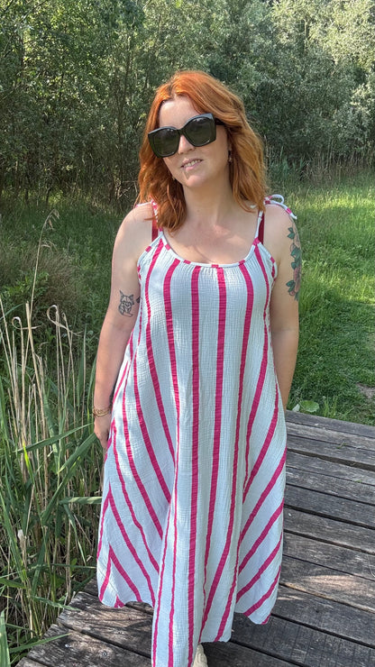 Enya dress - Blauw/fuchsia