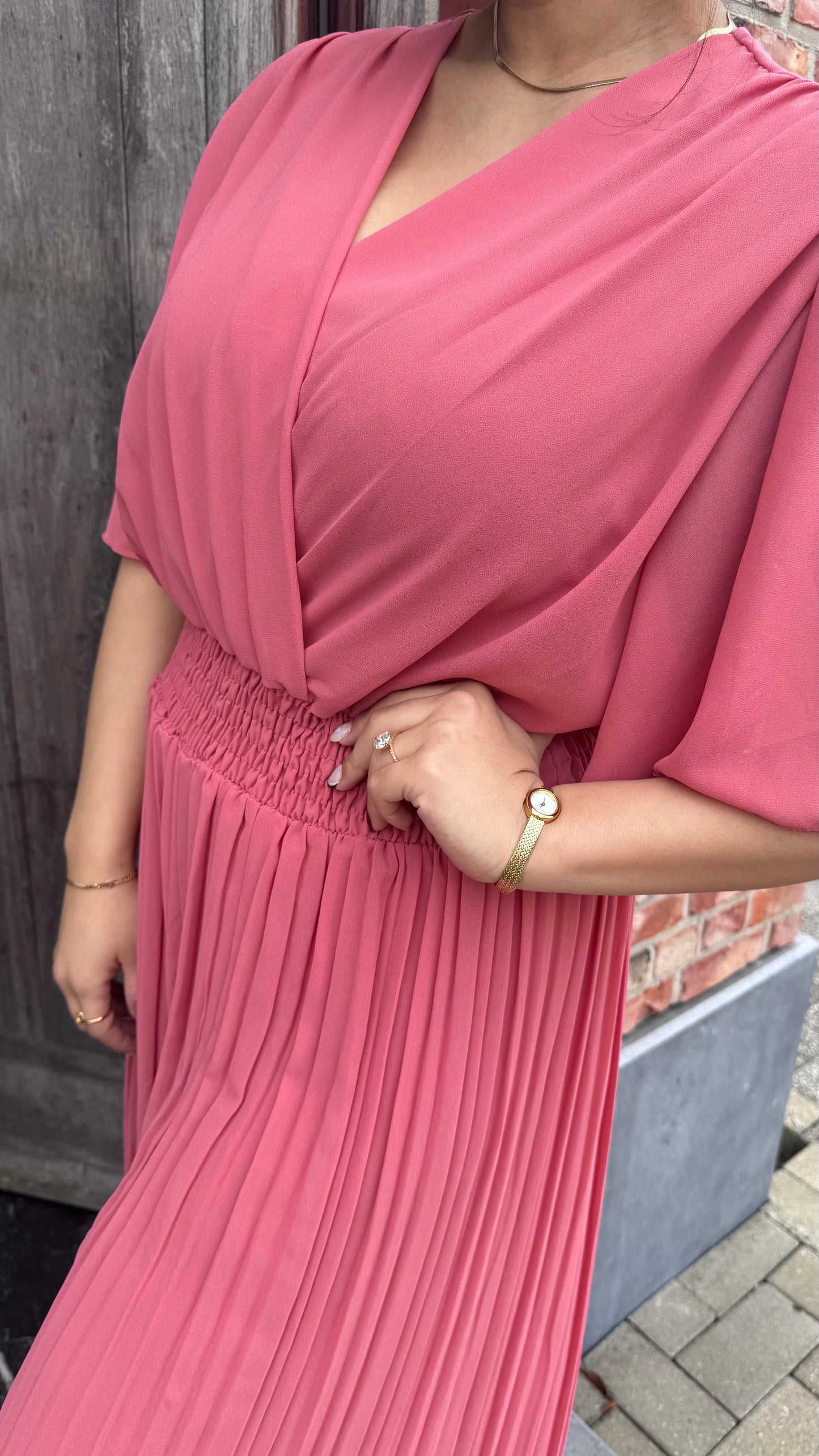 Plissé jumpsuit - Plum