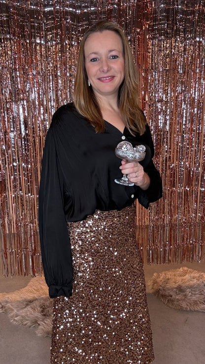 Liquid blouse - Zwart