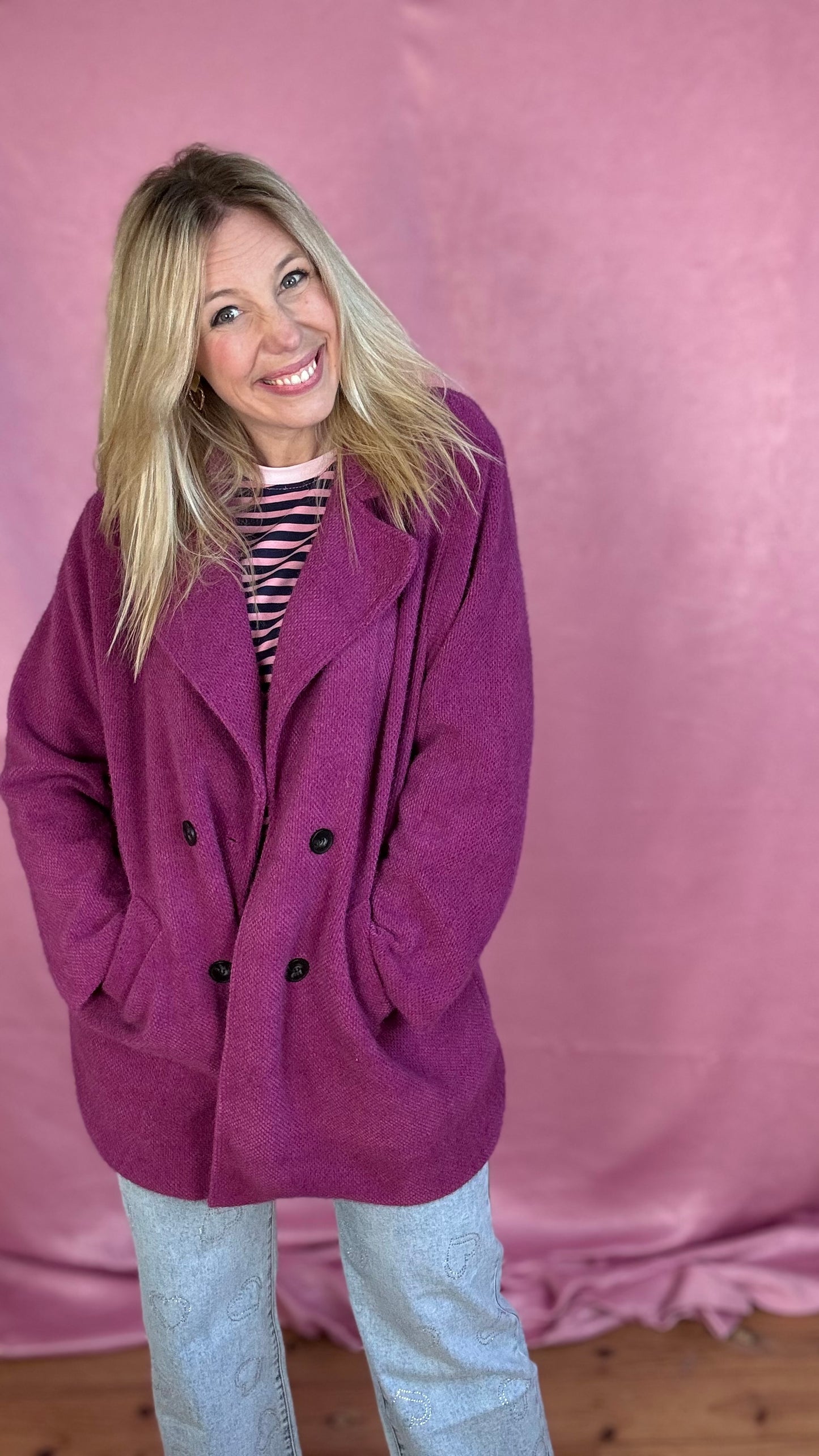 Fuchsia glow coat