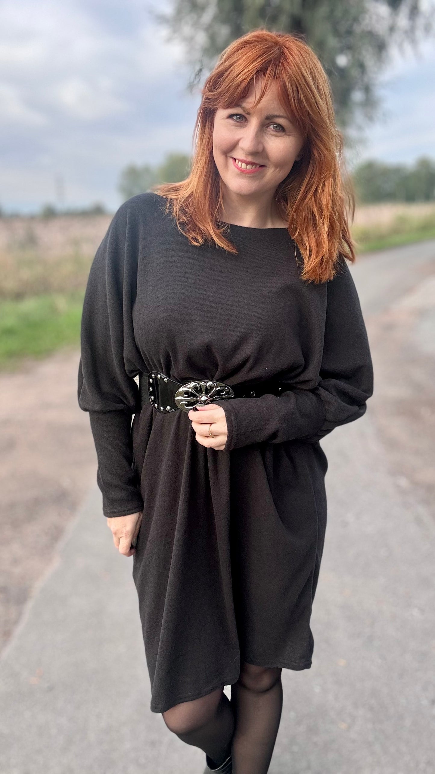 Lounge luxe jurk - zwart